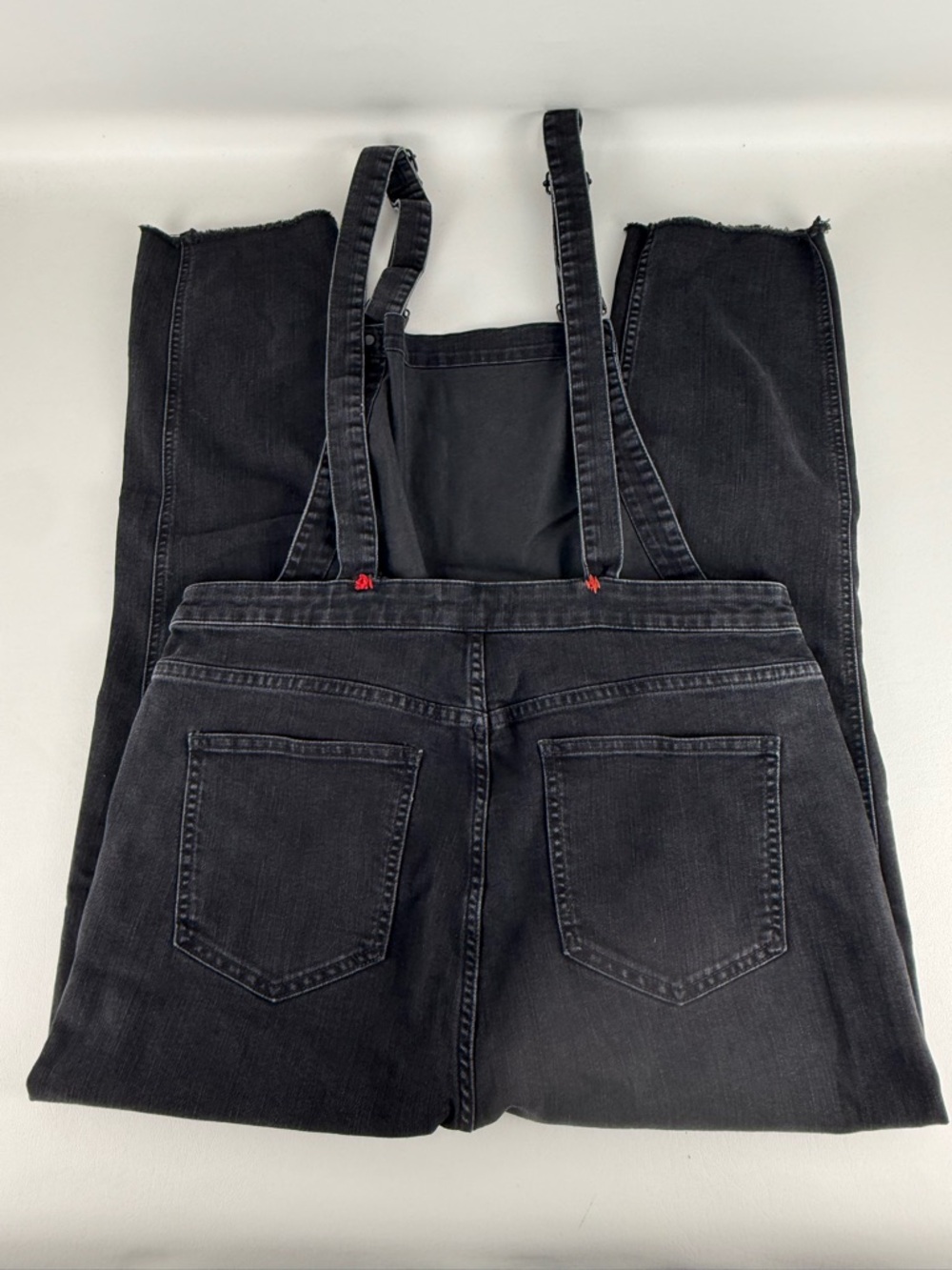 Madewell Black Denim Raw Hem Overalls - Picture 5 of 6